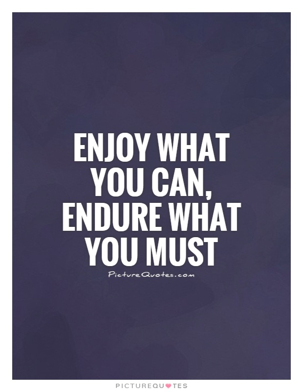 Enjoy what you can, endure what you must Picture Quote #1