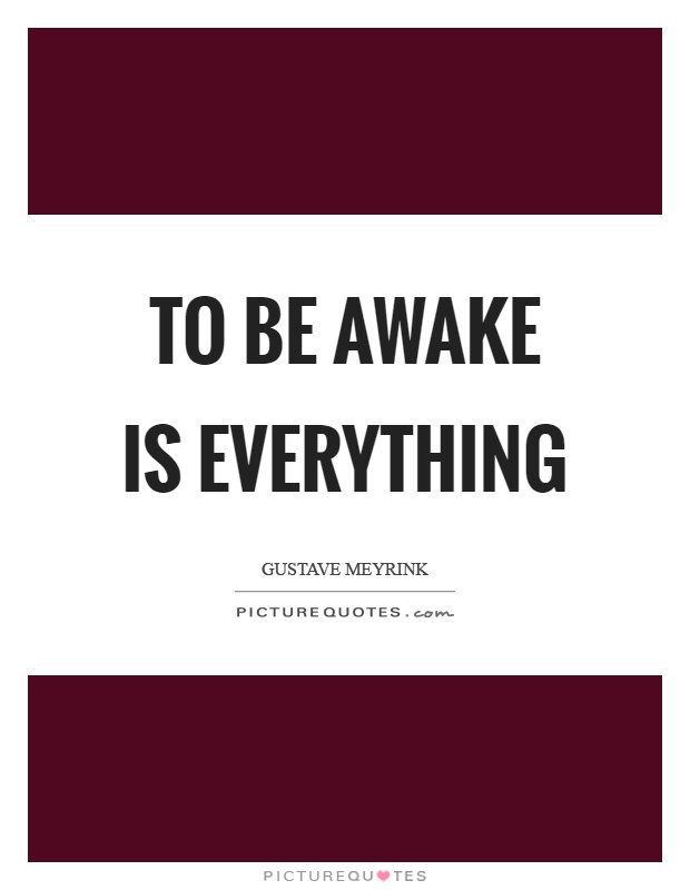 To be awake is everything Picture Quote #1