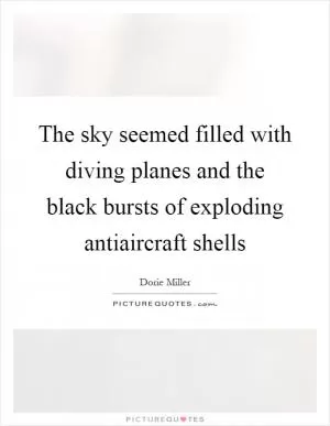 The sky seemed filled with diving planes and the black bursts of exploding antiaircraft shells Picture Quote #1