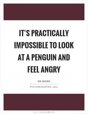 It’s practically impossible to look at a penguin and feel angry Picture Quote #1