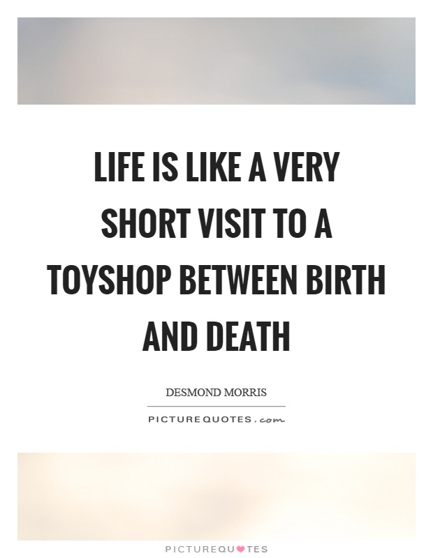 Life is like a very short visit to a toyshop between birth and death Picture Quote #1