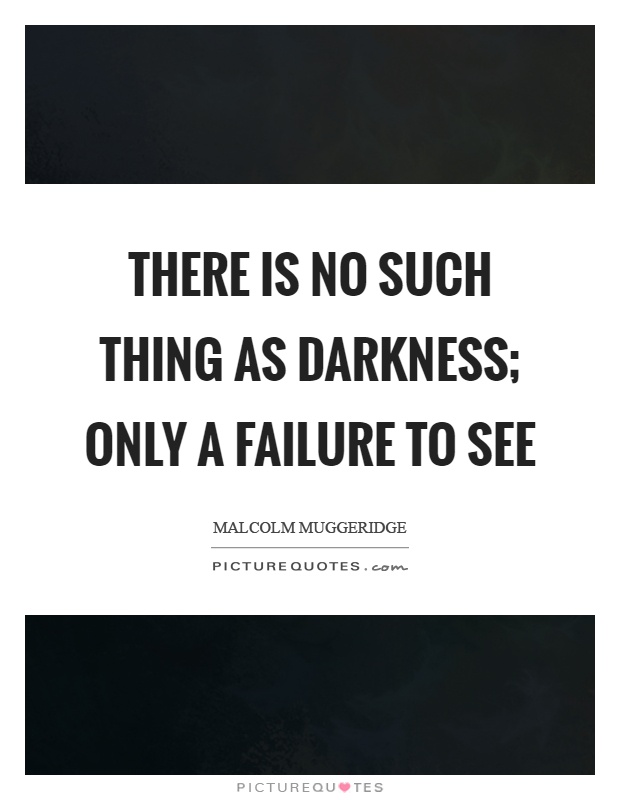 There is no such thing as darkness; only a failure to see Picture Quote #1
