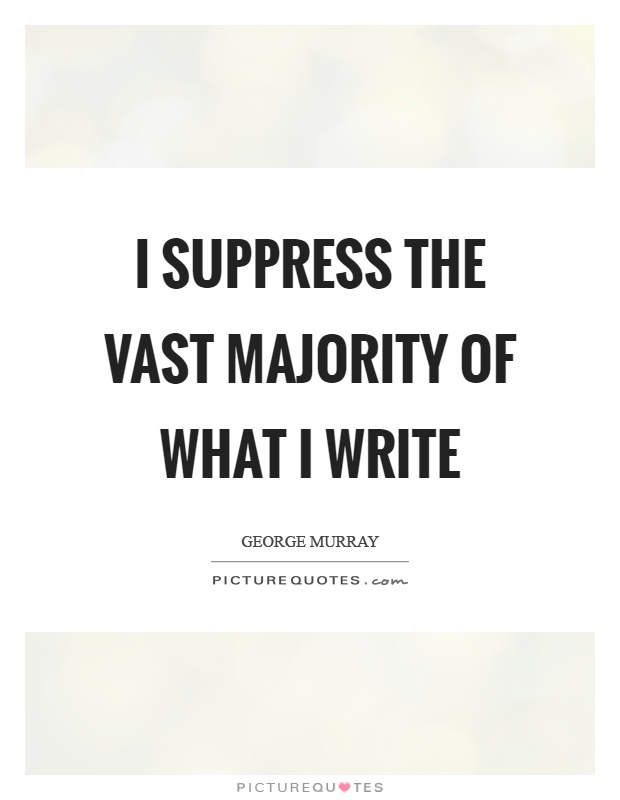 I suppress the vast majority of what I write Picture Quote #1