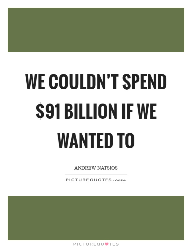 We couldn't spend $91 billion if we wanted to Picture Quote #1