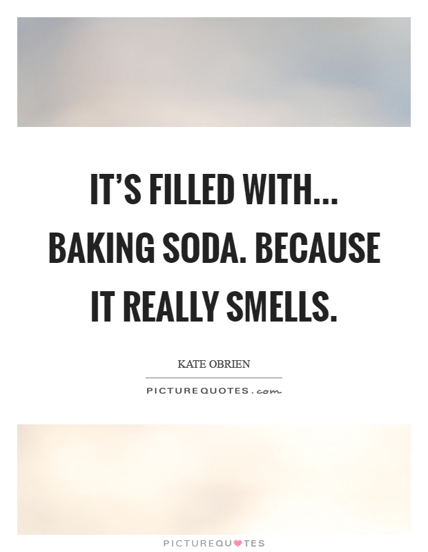 It's filled with... Baking soda. Because it really smells Picture Quote #1