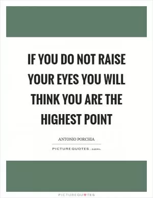 If you do not raise your eyes you will think you are the highest point Picture Quote #1
