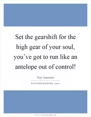 Set the gearshift for the high gear of your soul, you’ve got to run like an antelope out of control! Picture Quote #1