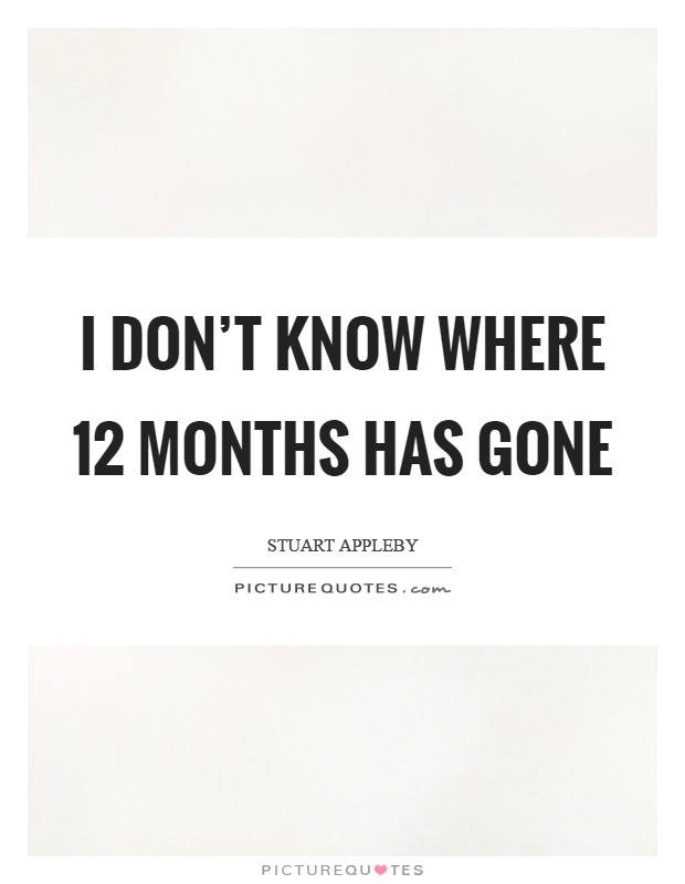 I don't know where 12 months has gone Picture Quote #1