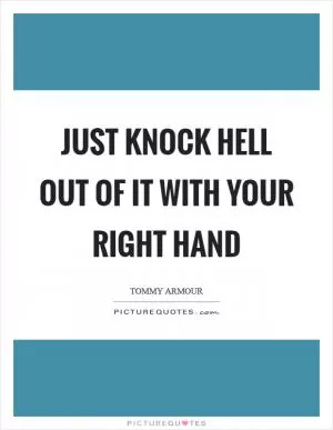 Just knock hell out of it with your right hand Picture Quote #1