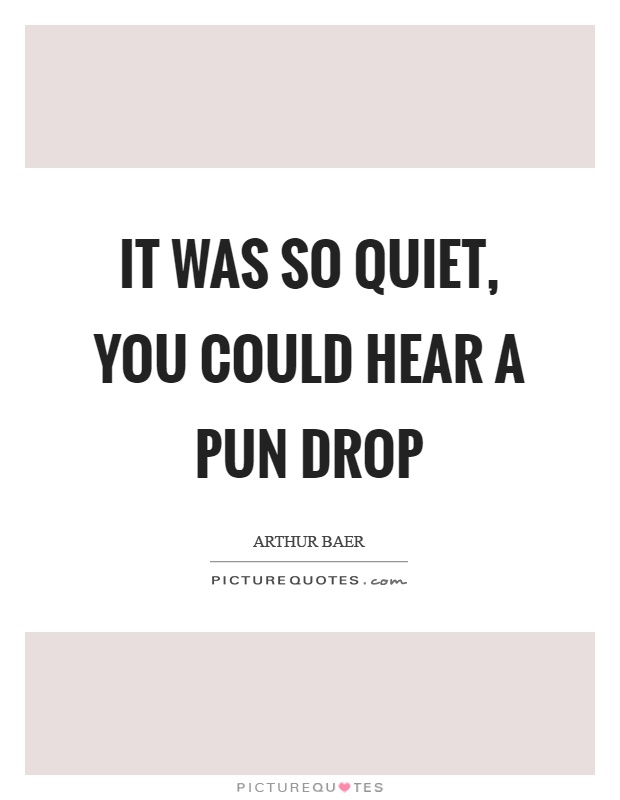 It was so quiet, you could hear a pun drop Picture Quote #1
