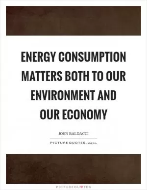 Energy consumption matters both to our environment and our economy Picture Quote #1