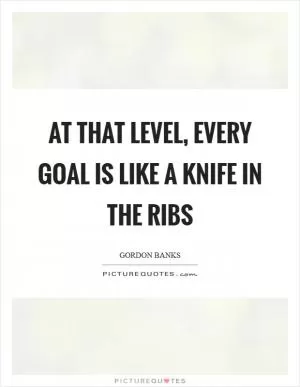 At that level, every goal is like a knife in the ribs Picture Quote #1