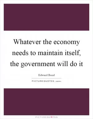 Whatever the economy needs to maintain itself, the government will do it Picture Quote #1