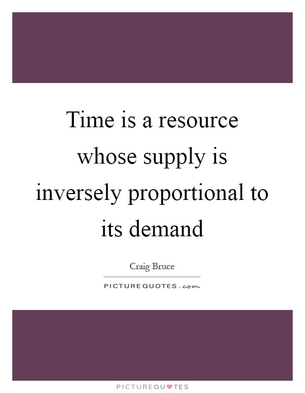 Time is a resource whose supply is inversely proportional to its demand Picture Quote #1