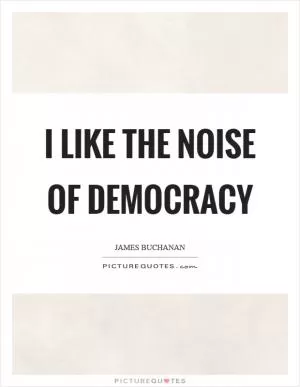 I like the noise of democracy Picture Quote #1