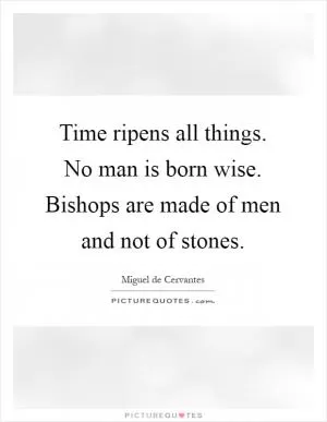 Time ripens all things. No man is born wise. Bishops are made of men and not of stones Picture Quote #1