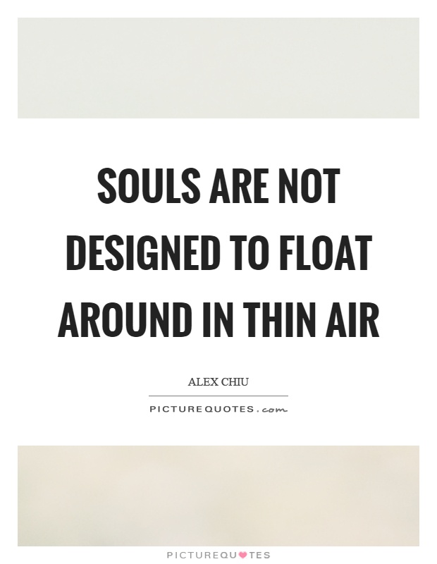 Souls are not designed to float around in thin air Picture Quote #1