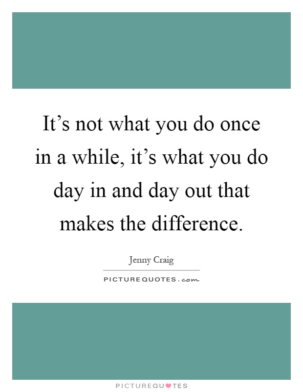 It's not what you do once in a while, it's what you do day in and day out that makes the difference Picture Quote #1