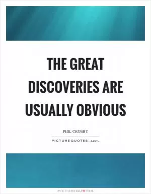 The great discoveries are usually obvious Picture Quote #1