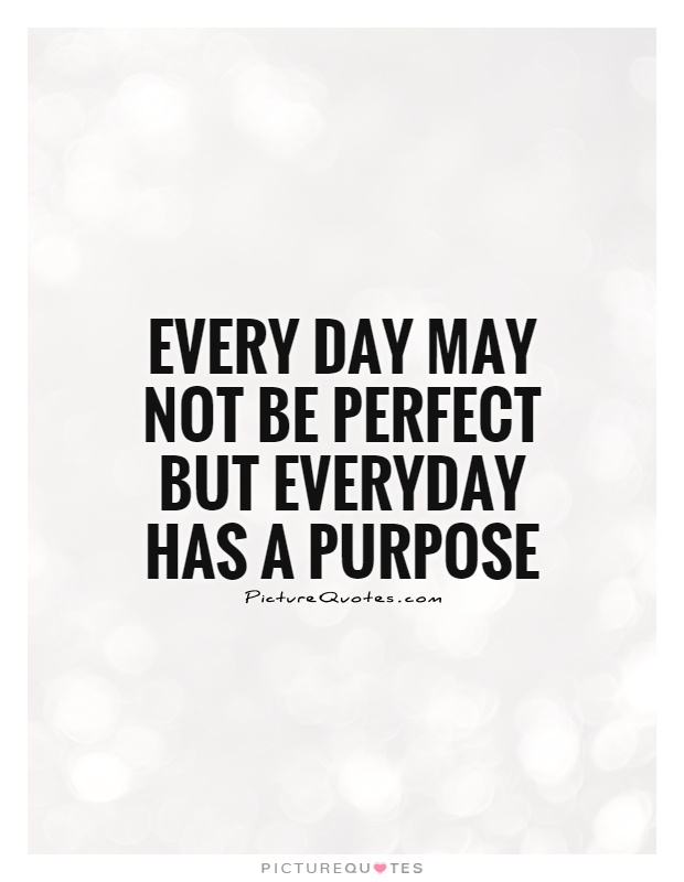 Every day may not be perfect but everyday has a purpose Picture Quote #1