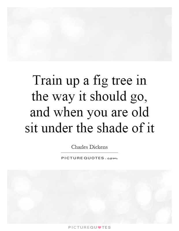 Train up a fig tree in the way it should go, and when you are old sit under the shade of it Picture Quote #1