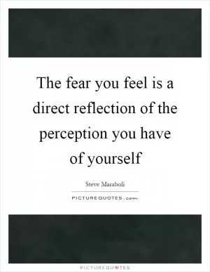 The fear you feel is a direct reflection of the perception you have of yourself Picture Quote #1