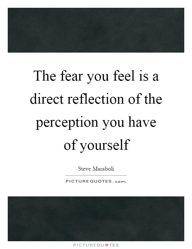 The fear you feel is a direct reflection of the perception you have of yourself Picture Quote #1