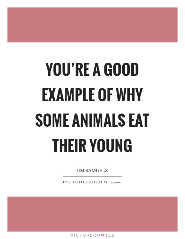 You're a good example of why some animals eat their young Picture Quote #1