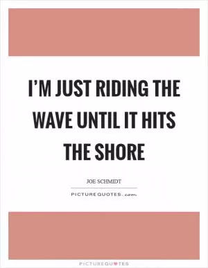 I’m just riding the wave until it hits the shore Picture Quote #1