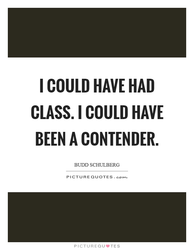 I could have had class. I could have been a contender Picture Quote #1