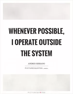 Whenever possible, I operate outside the system Picture Quote #1