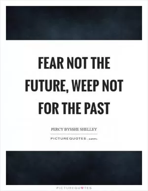 Fear not the future, weep not for the past Picture Quote #1
