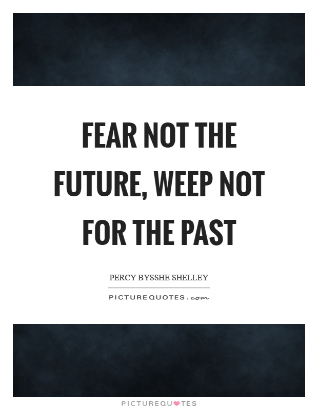Fear not the future, weep not for the past Picture Quote #1