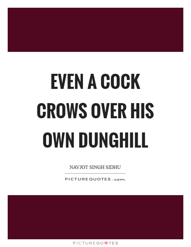 Even a cock crows over his own dunghill Picture Quote #1
