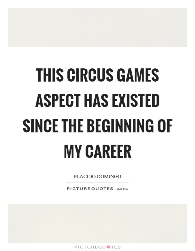This circus games aspect has existed since the beginning of my career Picture Quote #1