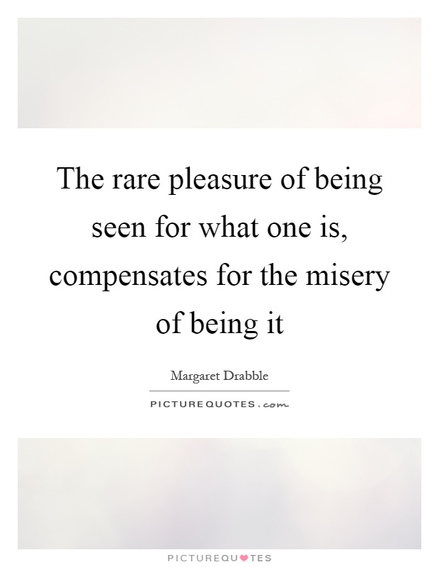 The rare pleasure of being seen for what one is, compensates for the misery of being it Picture Quote #1