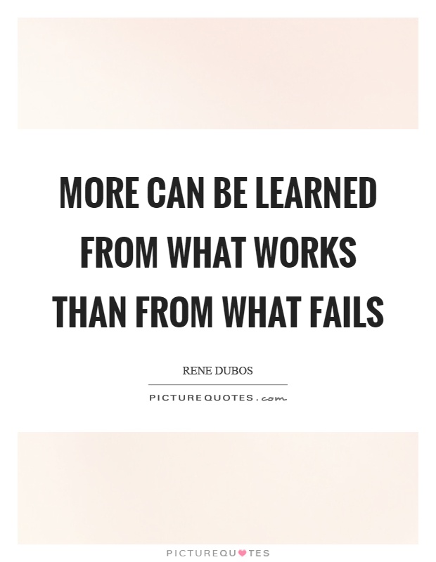 More can be learned from what works than from what fails Picture Quote #1