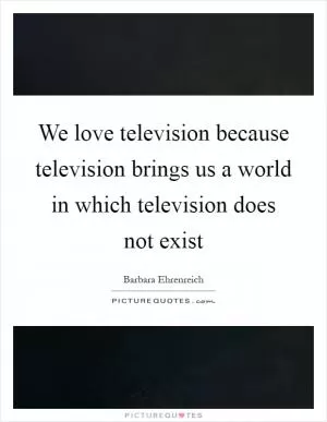 We love television because television brings us a world in which television does not exist Picture Quote #1