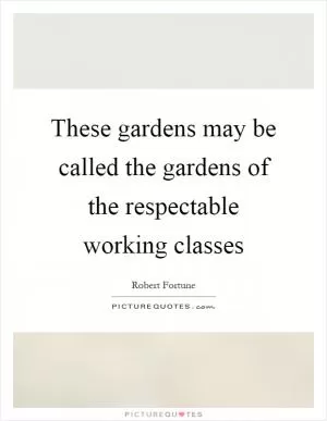 These gardens may be called the gardens of the respectable working classes Picture Quote #1