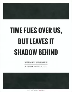 Time flies over us, but leaves it shadow behind Picture Quote #1