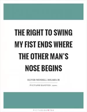 The right to swing my fist ends where the other man’s nose begins Picture Quote #1