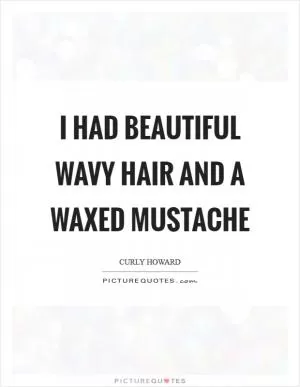 I had beautiful wavy hair and a waxed mustache Picture Quote #1