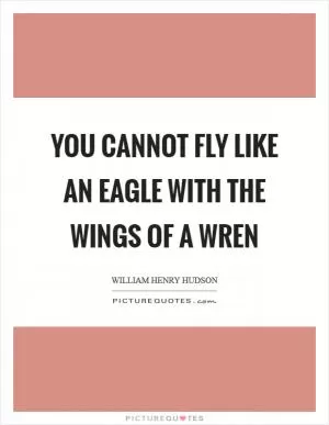 You cannot fly like an eagle with the wings of a wren Picture Quote #1