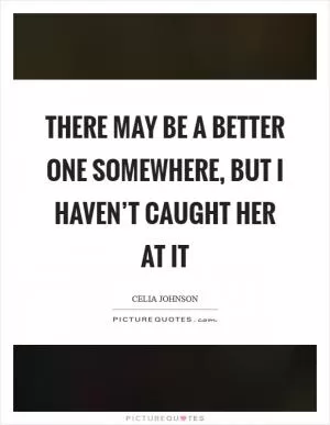 There may be a better one somewhere, but I haven’t caught her at it Picture Quote #1