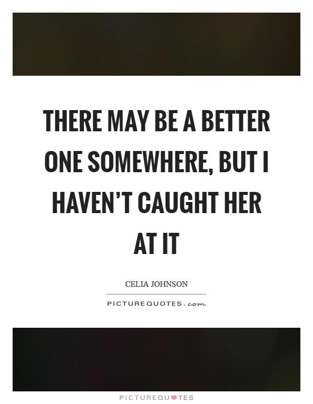There may be a better one somewhere, but I haven't caught her at it Picture Quote #1