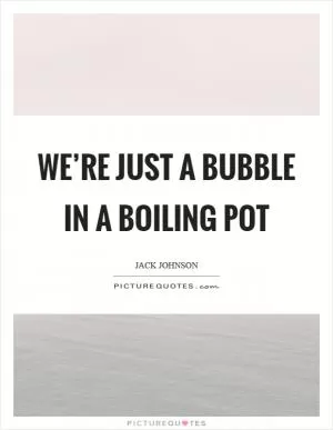 We’re just a bubble in a boiling pot Picture Quote #1