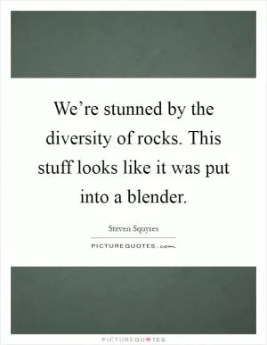 We’re stunned by the diversity of rocks. This stuff looks like it was put into a blender Picture Quote #1