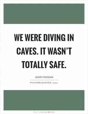 We were diving in caves. It wasn’t totally safe Picture Quote #1
