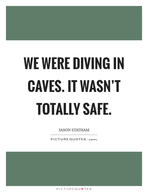 We were diving in caves. It wasn't totally safe Picture Quote #1