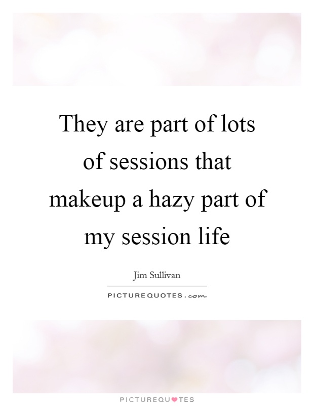 They are part of lots of sessions that makeup a hazy part of my session life Picture Quote #1